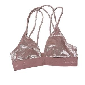 Victoria Secret Pink Crushed Velvet Bra XS Woman